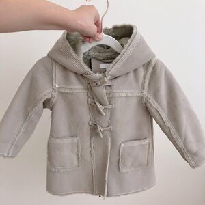 Jacadi Toddler 2A Duffle Coat - Beige faux fur inside jacadi jacket